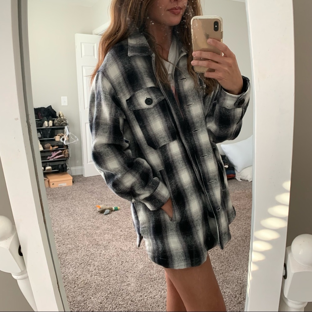 Lucky Brand Oversized Flannel Coat